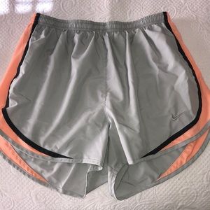 Coral/ Grey Nike running shorts